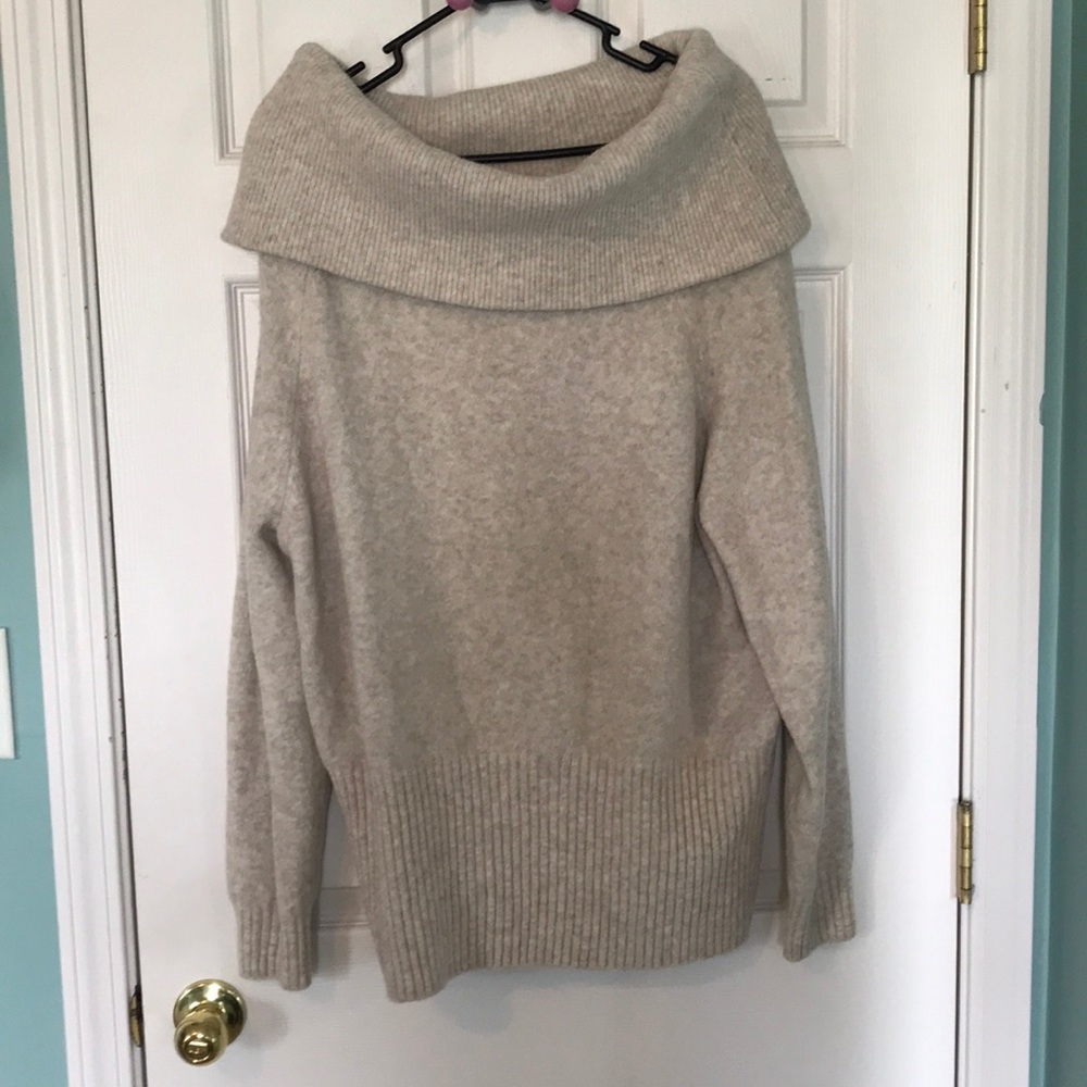 Cowl neck sweater (tan)